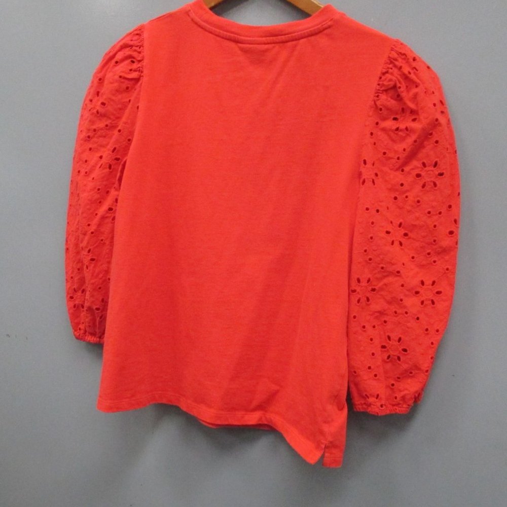 A New Day Women's Blouse Size M Red Color 3/4 Designer Sleeve Women's Blouse Top - Picture 6 of 9